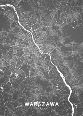 Warszawa map BW