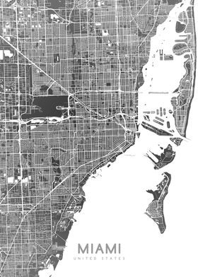 Miami map BW