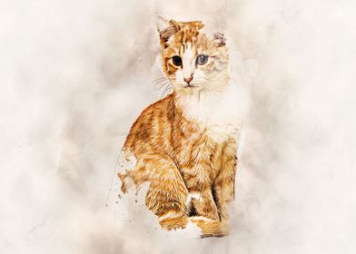 Cat in Sepia Effect