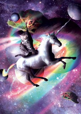 Space Cat Riding Unicorn
