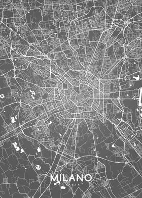 Milano map BW