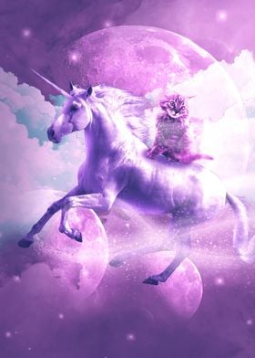 Kitty Cat Riding Unicorn