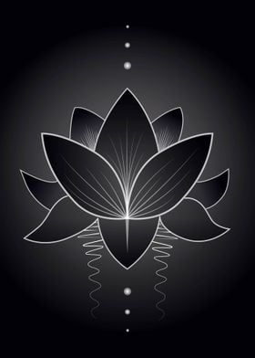 Black Yoga Lotus Flower