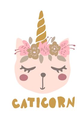 Caticorn with Floral Crown