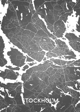 Stockholm map BW