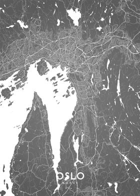 Oslo map BW