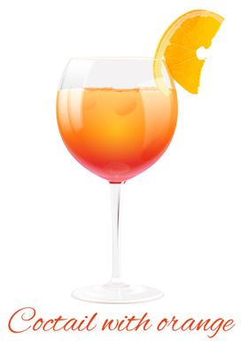 Coctail with orange white