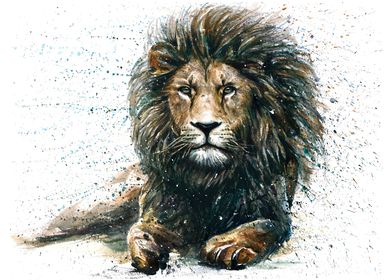 Lion watercolor 