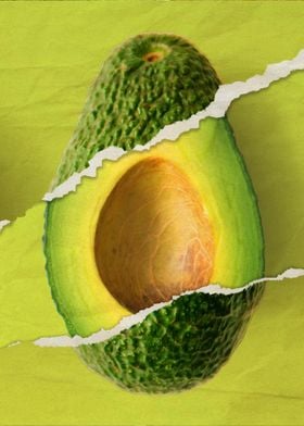  Avocado with paper tear