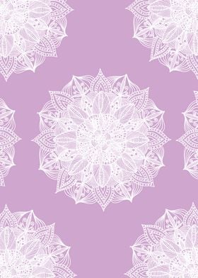 White Mandala on Purple