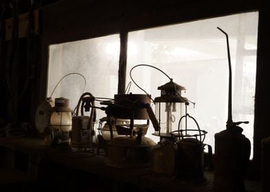 Antique Lanterns by Window