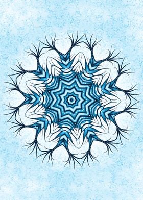 Snowflake Mandala In Blue 