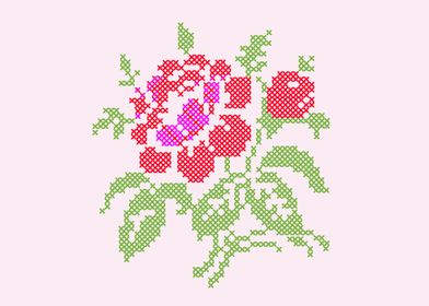 Vintage Embroidered Rose