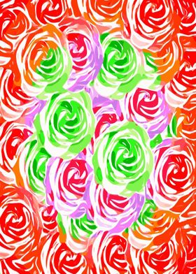 colorful rose pattern