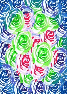 colorful rose pattern