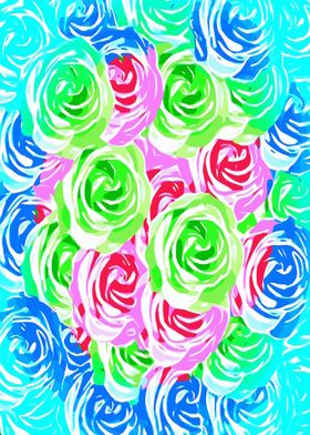 colorful rose pattern