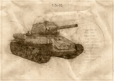 T34 Tank Sketch