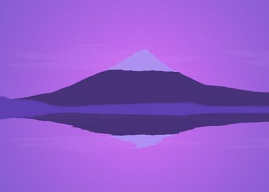 Purple Mountain Over Lake
