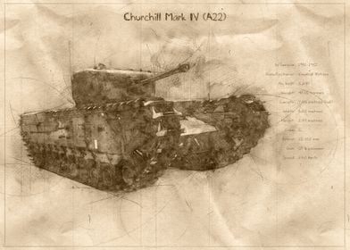 Churchill IV Tank Sketch