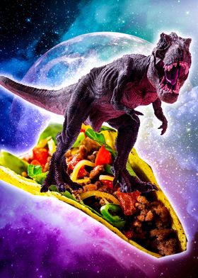 Dinosaur Riding Taco 