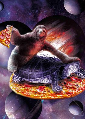 Space Pizza Sloth Turtle