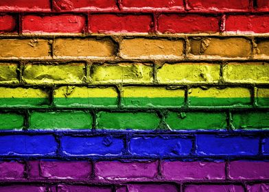 Rainbow on Brickwall