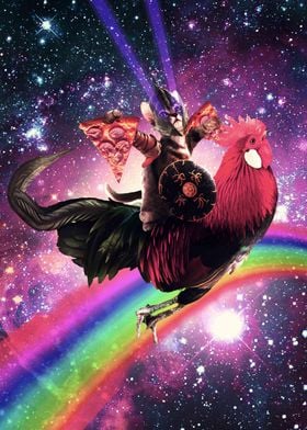 Space Cat Riding Chicken