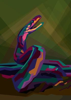 snake in wpap pop art