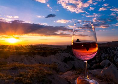 Sun Wine in Turkish sunset