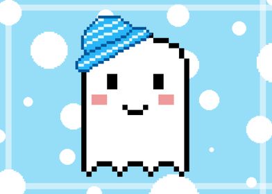 Cute Ghost Boy Pixel Art