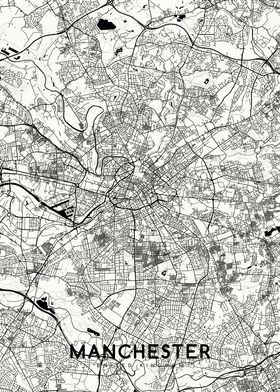 Manchester map white