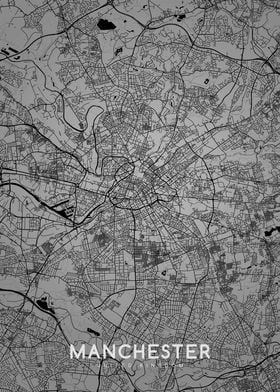 Manchester map BW