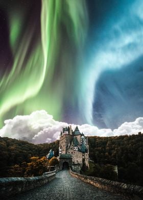 Aurora over the castle