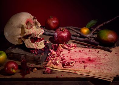 Skull  and pomegranate