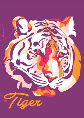 Tiger pop art colorful 