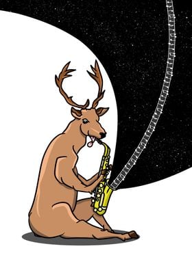 Deer Playing Saxophone