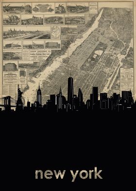 New york skyline map