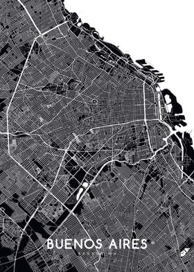 Buenos Aires map black