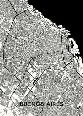 Buenos Aires map white