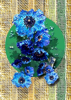 Dewy Blue Flowers