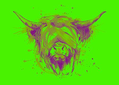 Highland Cattle Pop Green