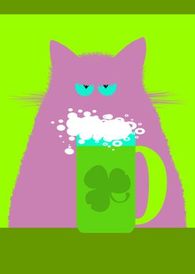 St Patricks Day Lilac Cat