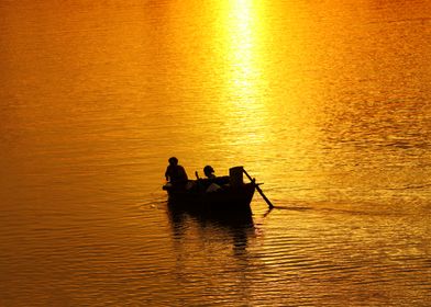 Fishing on the river