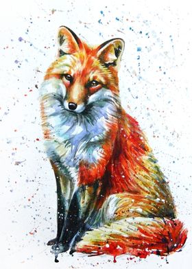 Fox watercolor 