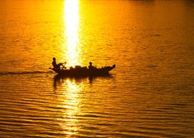 Sailing at sunset