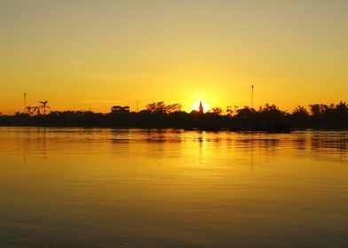 Quiet sunset over river