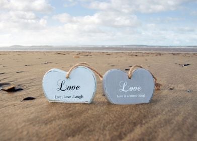 wooden love hearts