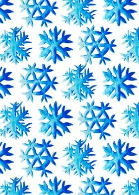 Blue Watercolor Snowflake 