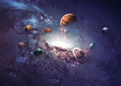 Solar System Space Swirl