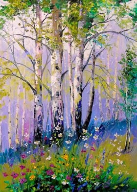 Birches in the spring